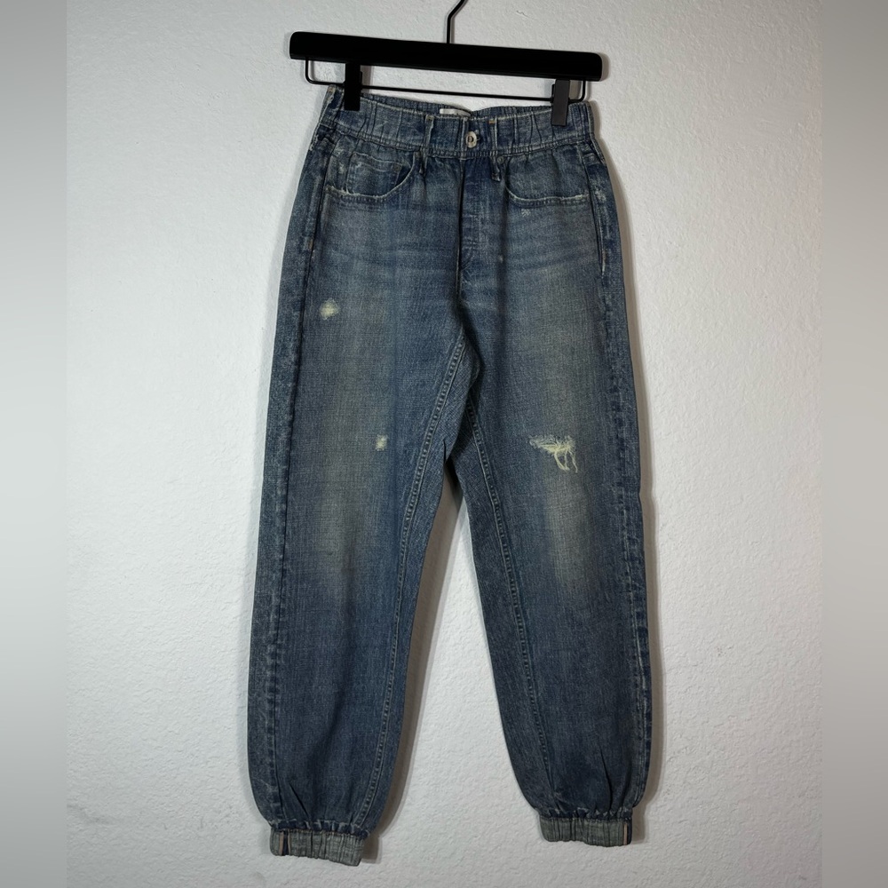 RAG & BONE MIRAMAR Womens XS Light Blue Faux Denim Pull On Jogger Pants EXC